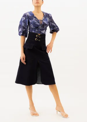 Ali Geo Puff Sleeve Top