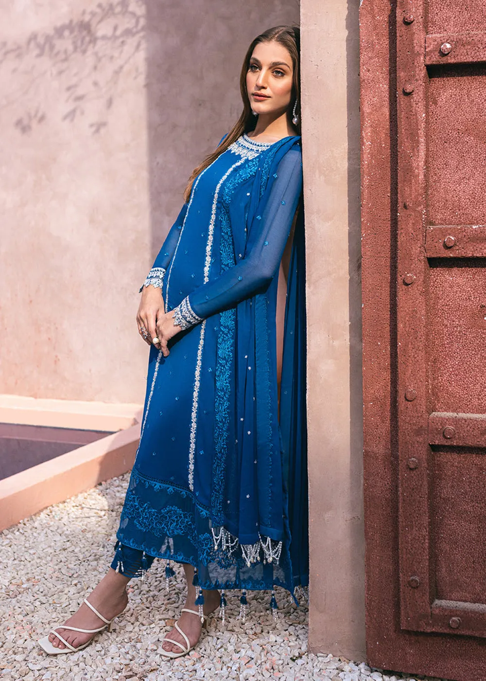 Embroidered Ensembles 3 Pcs by Azure | Radiant Sky