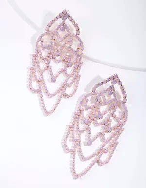 Pink Lace Pattern Earring